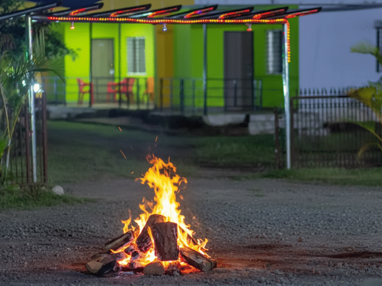 Traveler enjoying a campfire night near Necklace Hill View Resort — Best Resort in Bhandardara.